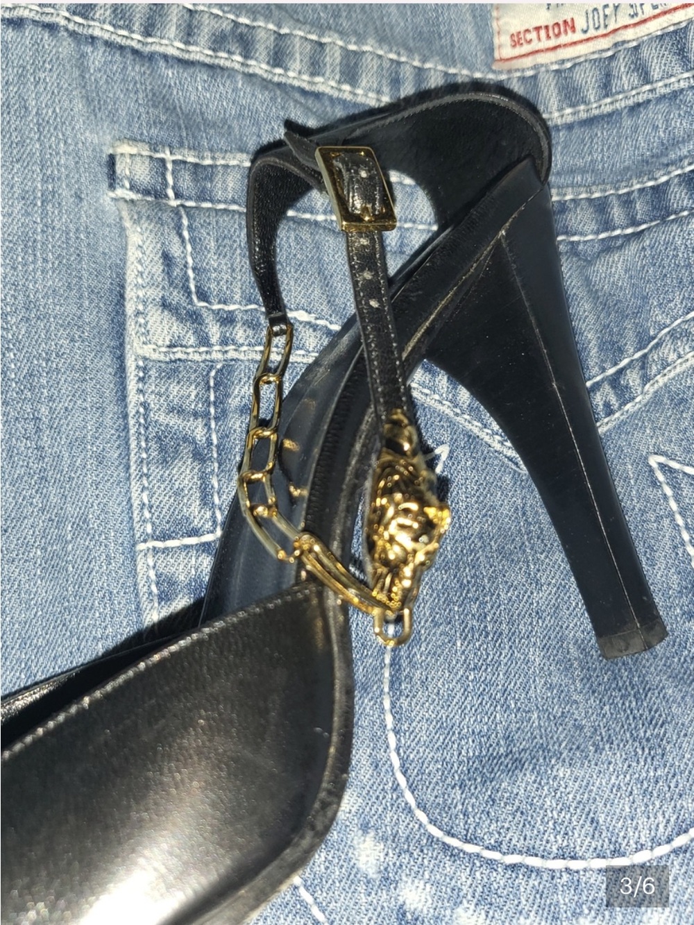 Gucci Black Leather Open-Toe Stiletto Sandals - Picture 5 of 5